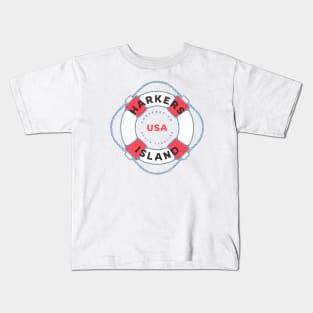 Harkers Island, NC Summertime Vacation Life Preserver Kids T-Shirt